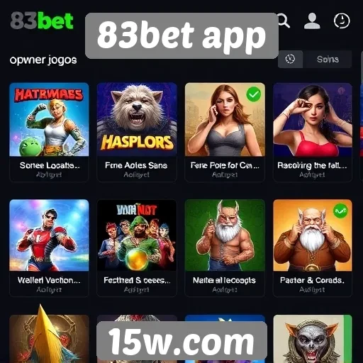 Comparativo entre jogos disponíveis no 83bet app
