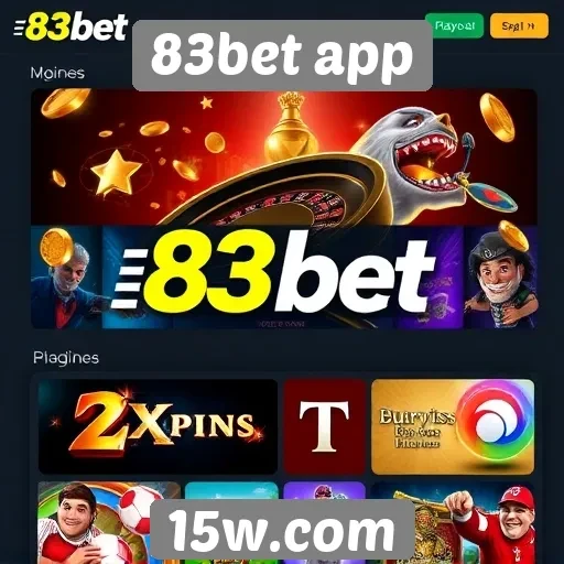 Variedade de jogos disponíveis no 83bet app
